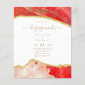 Papier BUDGET Agate Gold Engagement Party Moderne (Devant)