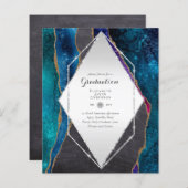 Papier BUDGET Agate GRADUY Invitations Parties scintillan (Devant / Derrière)