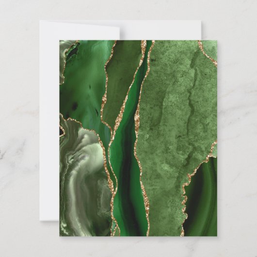 Papier Budget Agate Hunter Green Gold Dark Wedk Invitatio (Dos)
