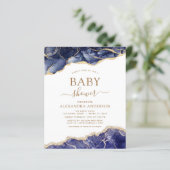 Papier Budget Agate Marine Baby shower bleu or (Debout devant)