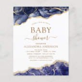Papier Budget Agate Marine Baby shower bleu or (Devant)