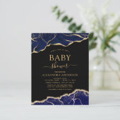 Papier Budget Agate Marine Baby shower bleu or (Debout devant)
