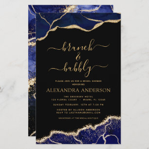 Papier Budget Agate Marine Blue Gold Brunch & Bubbly