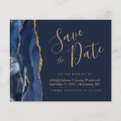 Papier Budget Agate Marine Blue Gold Enregistrer la date (Devant)