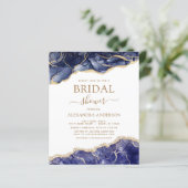 Papier Budget Agate Marine Blue Gold Fête des mariées (Debout devant)