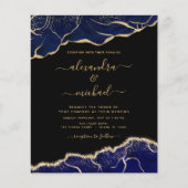 Papier Budget Agate Marine Blue Gold Mariage (Devant)