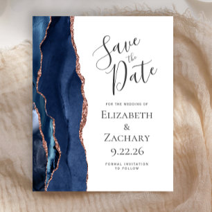 Papier Budget Agate Marine Blue Rose Gold Enregistrer la