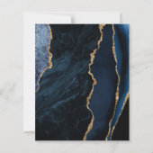 Papier Budget Agate Marine Blue Wedding Enregistrer la da (Dos)