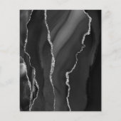 Papier Budget Agate Noir Argent Script Enregistrer la Dat (Dos)