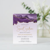 Papier Budget Agate Purple Ombre Gold Sweet 16 Invitation (Debout devant)