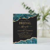 Papier Budget Agate Turquoise Mariage Teal Or (Debout devant)