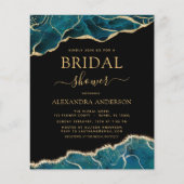 Papier Budget Agate Turquoise Mariage Teal Or (Devant)