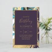 Papier BUDGET Agate Turquoise Turquoise Gold Anniversaire (Debout devant)