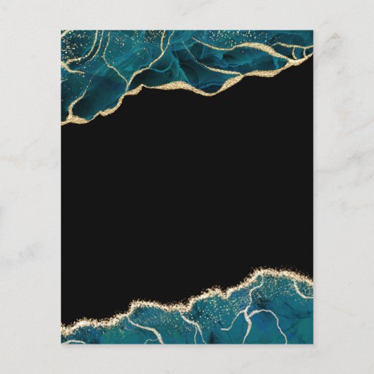 Papier Budget Agate Turquoise Turquoise Gold Mariage (Dos)