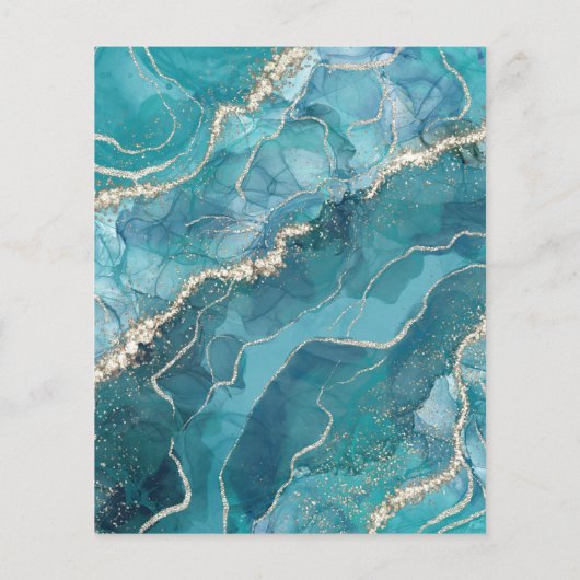 Papier Budget Agate Turquoise Turquoise Gold Mariage (Dos)