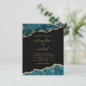 Papier Budget Agate Turquoise Turquoise Gold Mariage (Debout devant)