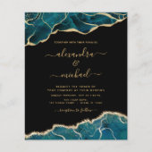 Papier Budget Agate Turquoise Turquoise Gold Mariage (Devant)