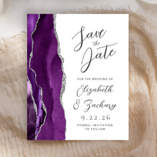 Papier Budget Agate Violet Argent Script Enregistrer la D