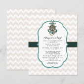 Papier Budget Ahoy a Boy Nautical Baby shower Invitation (Devant / Derrière)
