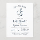 Papier Budget Ahoy ! C'est un garçon ! Baby shower nautiq (Devant)