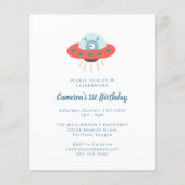 Papier Budget Alien vaisseau 1er anniversaire Invitation (Devant)
