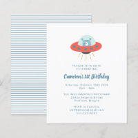 Budget Alien vaisseau 1er anniversaire Invitation