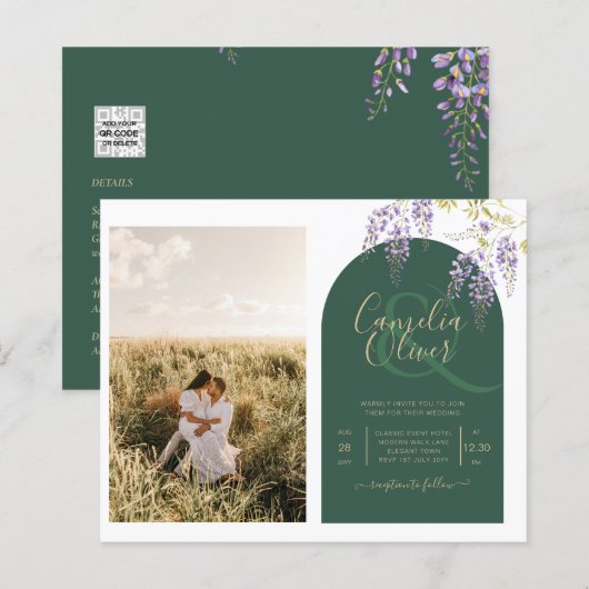 Papier Budget All-in1 PHOTO Mariage Wisteria Code QR INV (Devant / Derrière)