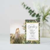 Papier Budget All-in1 PHOTO Verdure Mariage RSVP QR CODE (Debout devant)