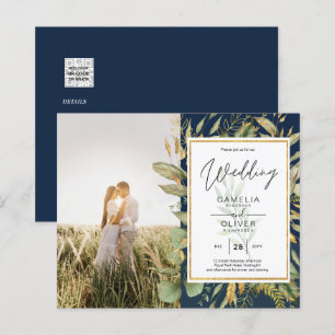 Papier Budget All-in1 PHOTO Verdure Mariage RSVP QR CODE