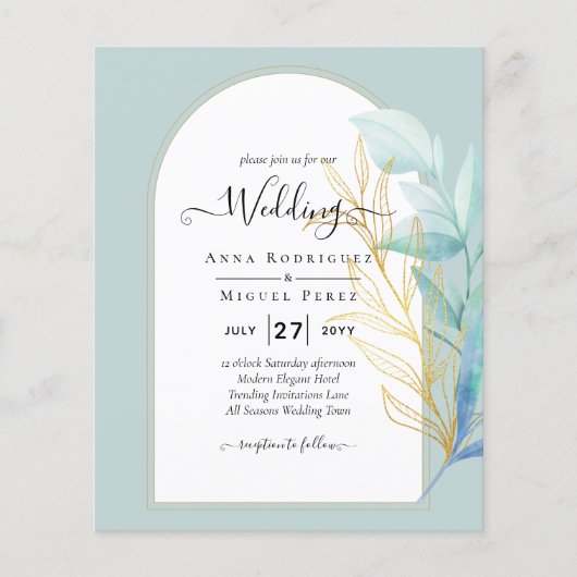 Papier BUDGET All-in-1 Mariage d'armature en laiton doré (Devant)