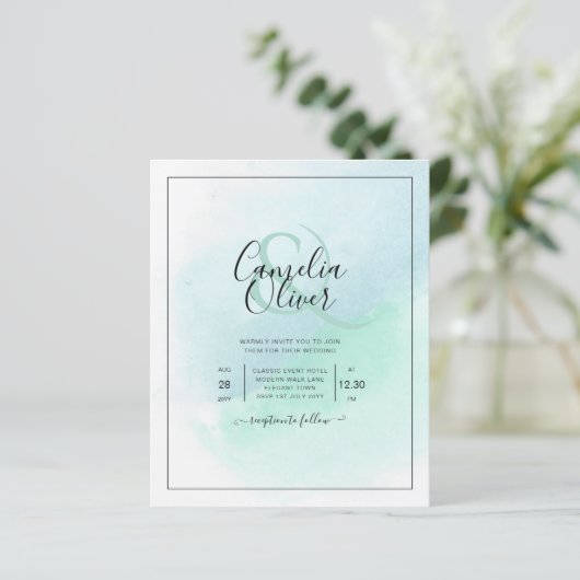Papier BUDGET All-in-1 Verre de mer Mariage Turquoise (Debout devant)