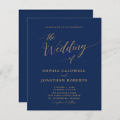 Papier Budget All in One Gold et marine Mariage Invitatio (Devant / Derrière)