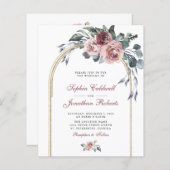 Papier Budget All in One Winter Rose Gold Wedding Invitat (Devant / Derrière)