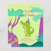 Papier Budget Alligator Invitations d'anniversaire de l'e (Devant / Derrière)
