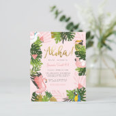 Papier Budget Aloha Hawaii Tropical Gold Birthday Party (Debout devant)