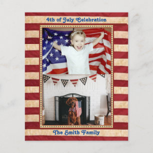 Papier BUDGET American Flag 4 juillet Parti Invitation