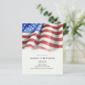 Papier Budget American Flag Retraite Party Invitations (Debout devant)