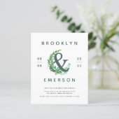 Papier Budget Ampersand Eucalyptus Faire-part de mariage (Debout devant)