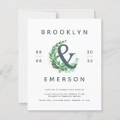 Papier Budget Ampersand Eucalyptus Faire-part de mariage (Devant)