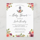 Papier Budget Ancres nautiques Invitations Baby showers f (Devant)