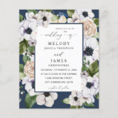 Papier Budget Anemone Blanc Floral Mariage - Bleu (Devant)