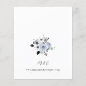 Papier Budget Anémonique Hiver Blanc Floral Mariage (Dos)