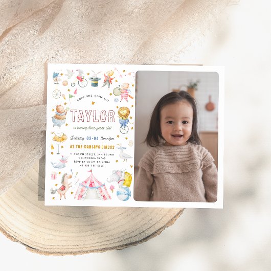 Papier Budget Animal Circus Carnival Photo Anniversaire