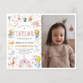 Papier Budget Animal Circus Carnival Photo Anniversaire (Devant)