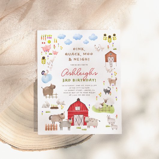 Papier Budget Animaux de ferme Barnyard fête d'anniversai