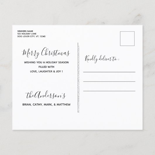 Papier Budget Animaux de Noël Chien Chat Chien Chien Chie (Dos)