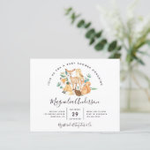 Papier Budget Animaux des bois Invitation Baby shower (Debout devant)