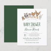 Papier Budget Animaux des bois Invitation Baby shower (Devant / Derrière)