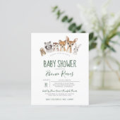 Papier Budget Animaux des bois Invitation Baby shower (Debout devant)