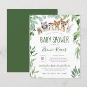 Papier Budget Animaux des bois Invitation Baby shower (Devant / Derrière)